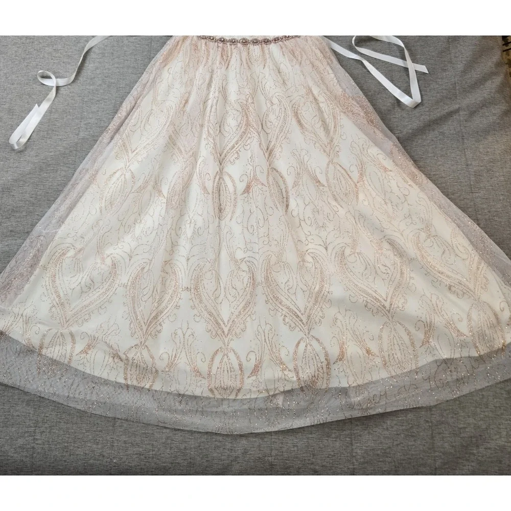 Rare Editions Girl's Dress Lined Tulle Skirt Jeweled Waist Holiday Nutcracker 12